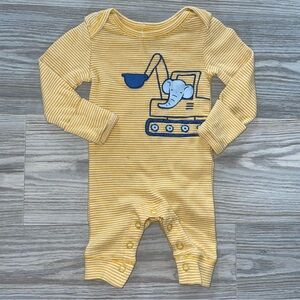 Carter’s Baby Boys One-Piece Outfit Newborn Yellow Elephant Excavator Romper